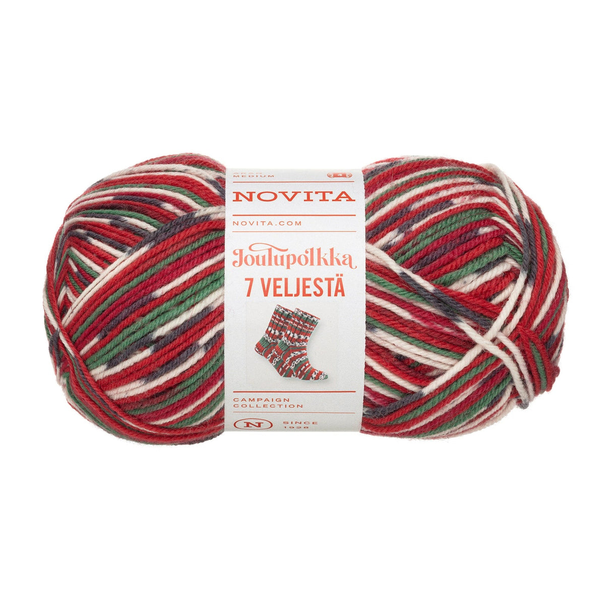 7 Veljesta Joulupolkka – 7 Veljesta Joulupolkka – 8591 Christmas Land – goedgekeurde vierkante cover, originele garenkleur en witte achtergrond behouden